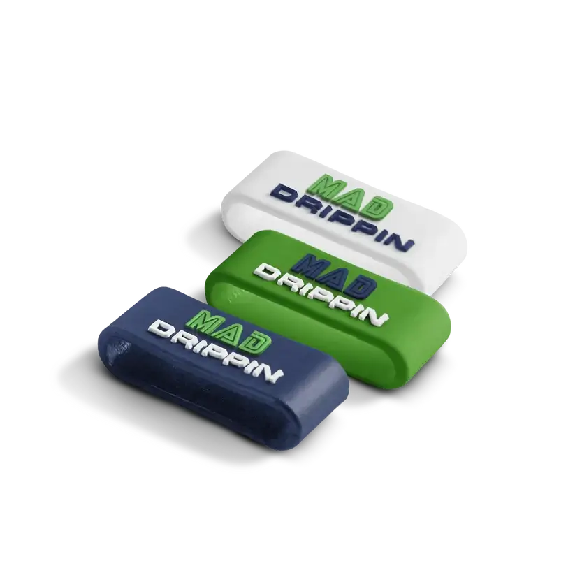MAD DRIPPIN Paddle Silicone Rings in Blue, Green, and White for better grip on paddles.