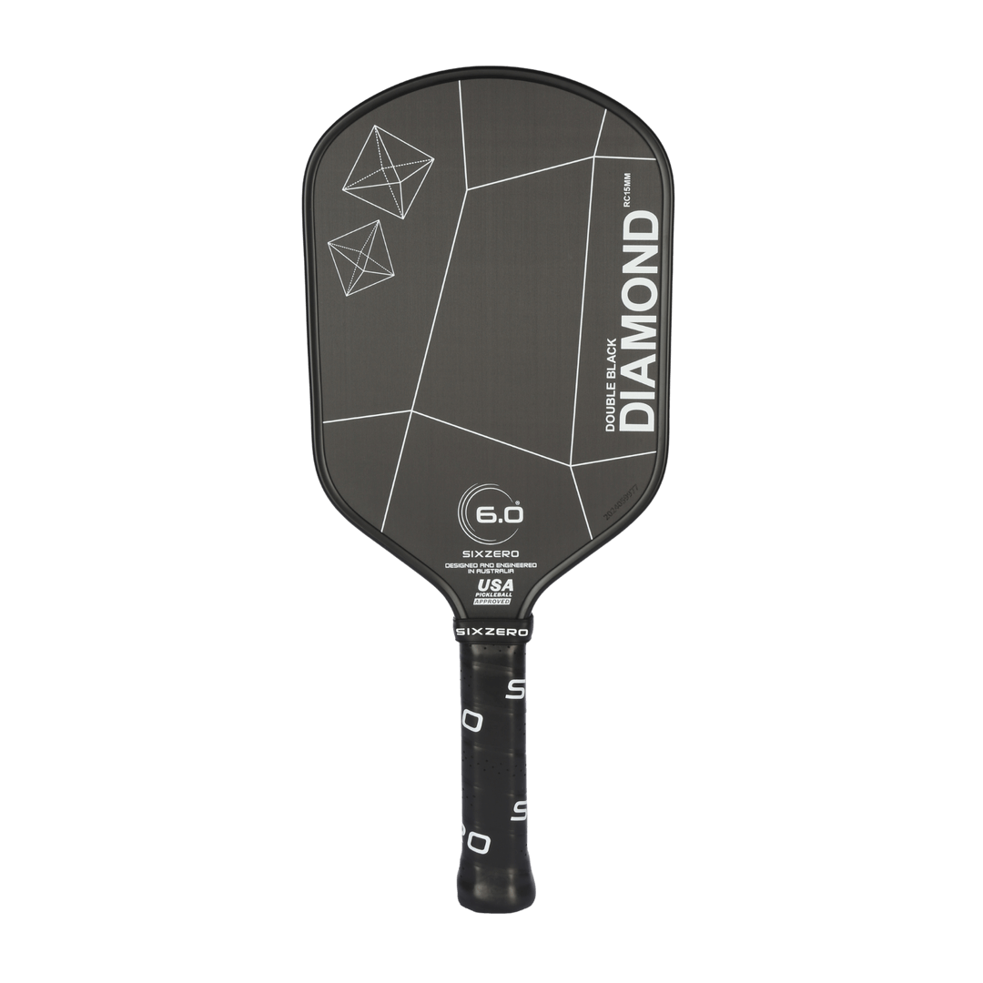 Six Zero Double Black Diamond Control Elongated Paddle with Raw Carbon Technology for Precision and Control