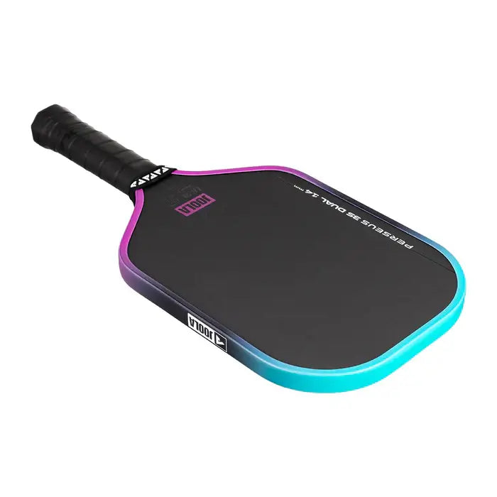 JOOLA Perseus 3S Dual 14mm paddle featuring a sleek design with black and blue details.