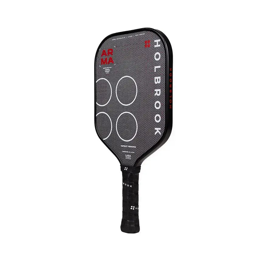 Holbrook ARMA metallic paddle with a sleek black design, available for pre-order with 15% discount.