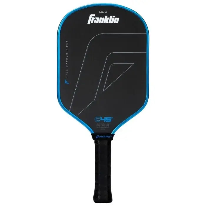 Franklin C45° Carbon Fiber Paddle with 14mm core and elongated handle for competitive pickleball.