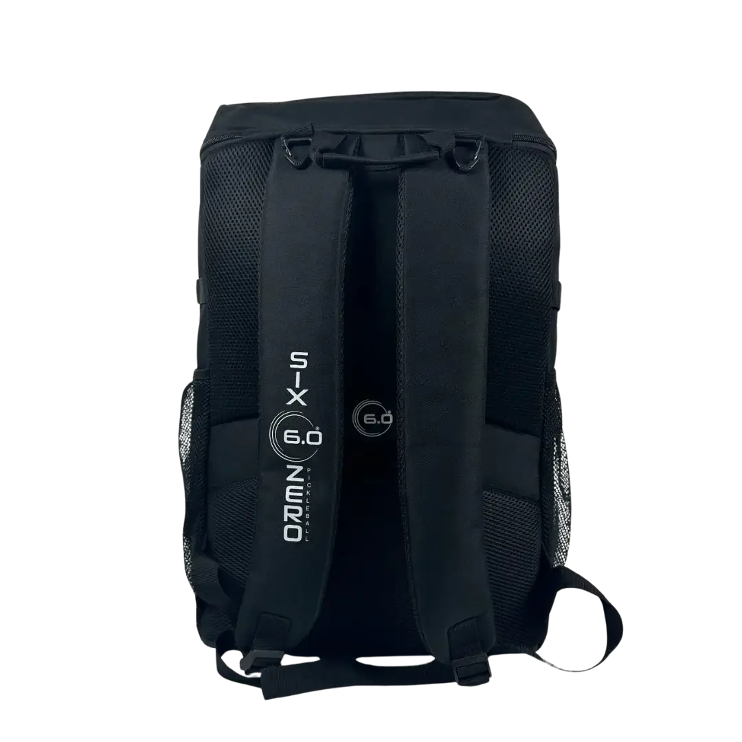 Six Zero Performance Backpack featuring durable fabric and padded straps, ideal for pickleball and travel.
