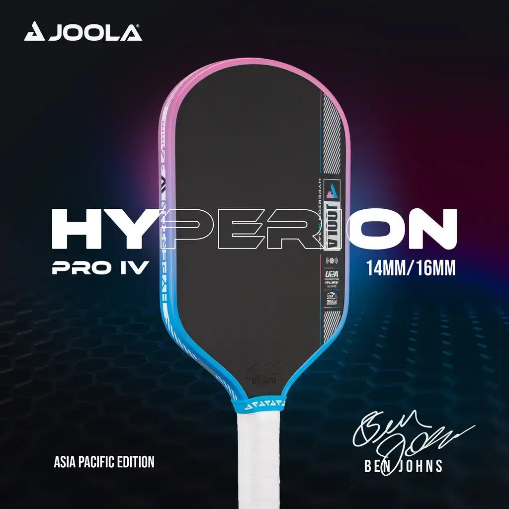 Joola Hyperion Pro IV Asia Colorway (14mm) paddle featuring signature athlete Ben Johns and advanced technology.
