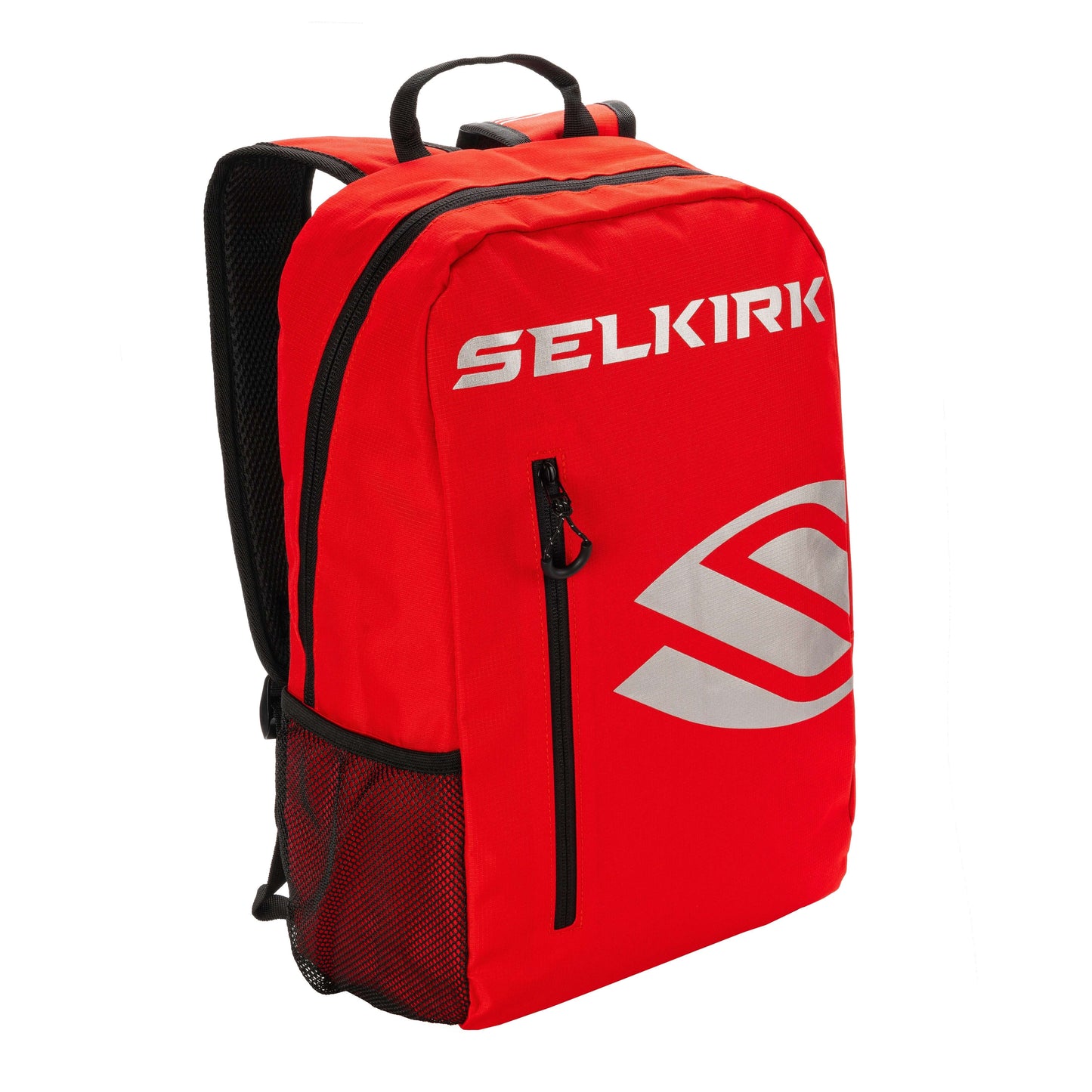 Selkirk Core Line Day Bag in bright red, featuring durable polyfiber and sleek design for pickleball gear.