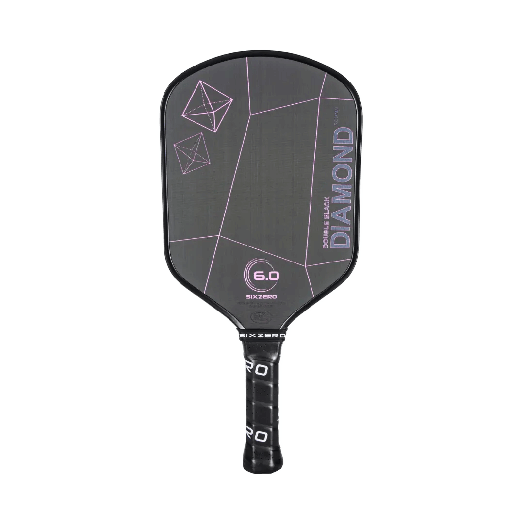 Six Zero Double Black Diamond Control paddle with Raw Carbon technology for enhanced precision and power, awarded Paddle of the Year 2023.