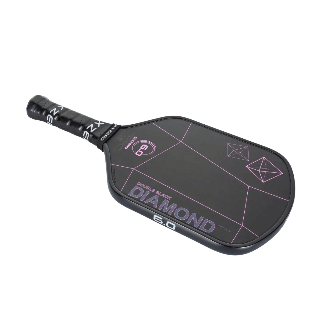 Six Zero Double Black Diamond Control pickleball paddle with Raw Carbon Technology, Paddle of the Year 2023, precision and control