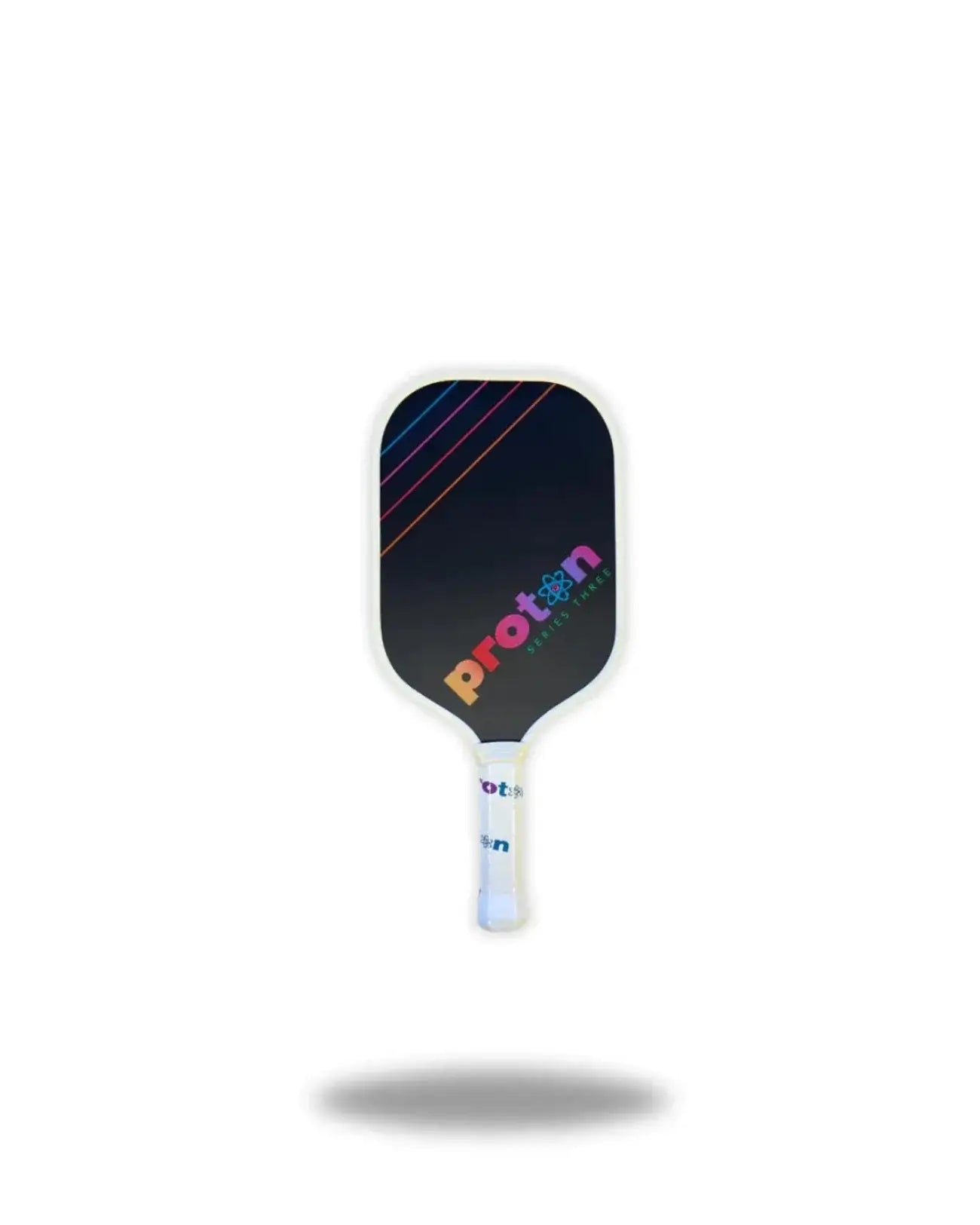 Proton Series Three Raw Carbon paddle with vibrant design, perfect for pre-order, high-performance and durable.