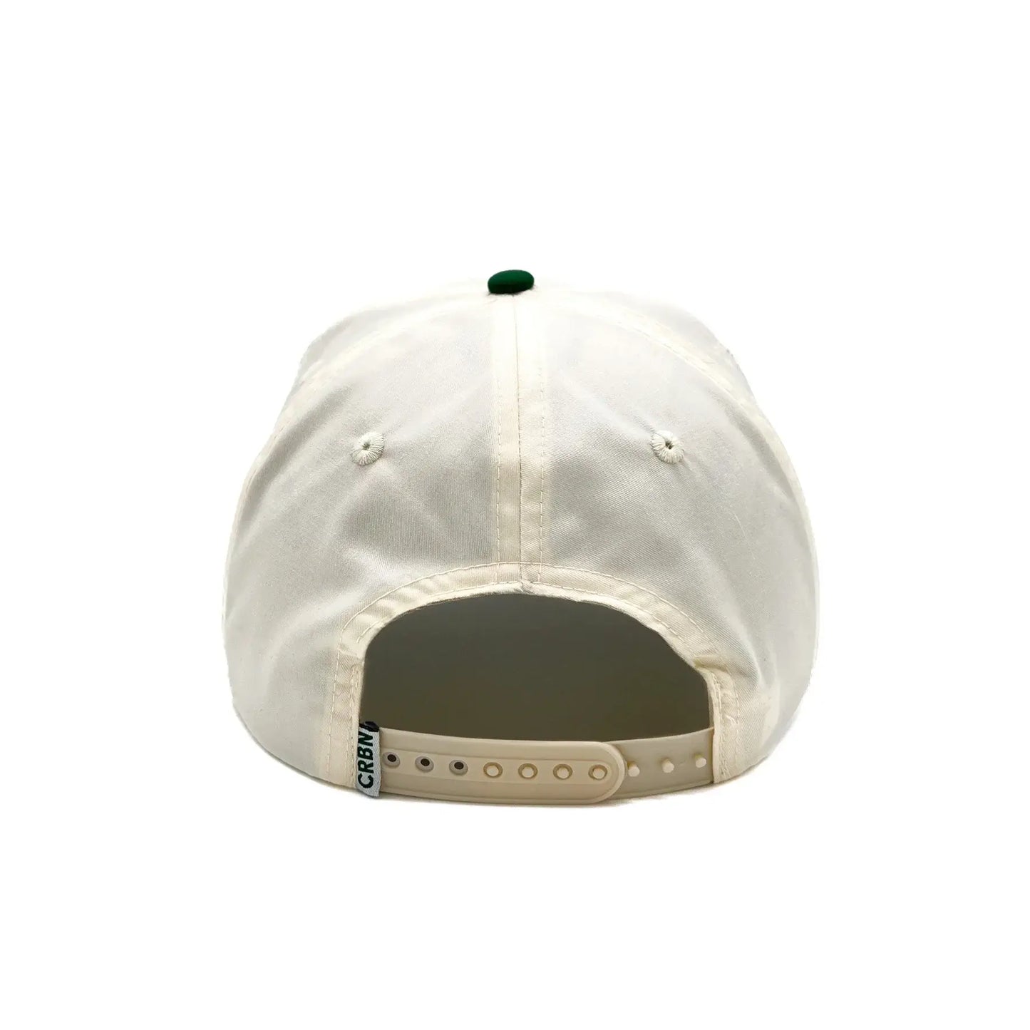 Back view of the CRBN Heritage Snapback, showcasing its classic design and adjustable strap for comfort.