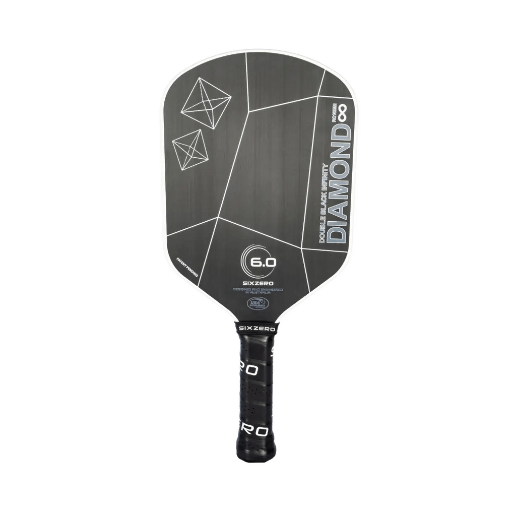 Six Zero Infinity Series Double Black Diamond pickleball paddle with revolutionary edge technology for high-performance play