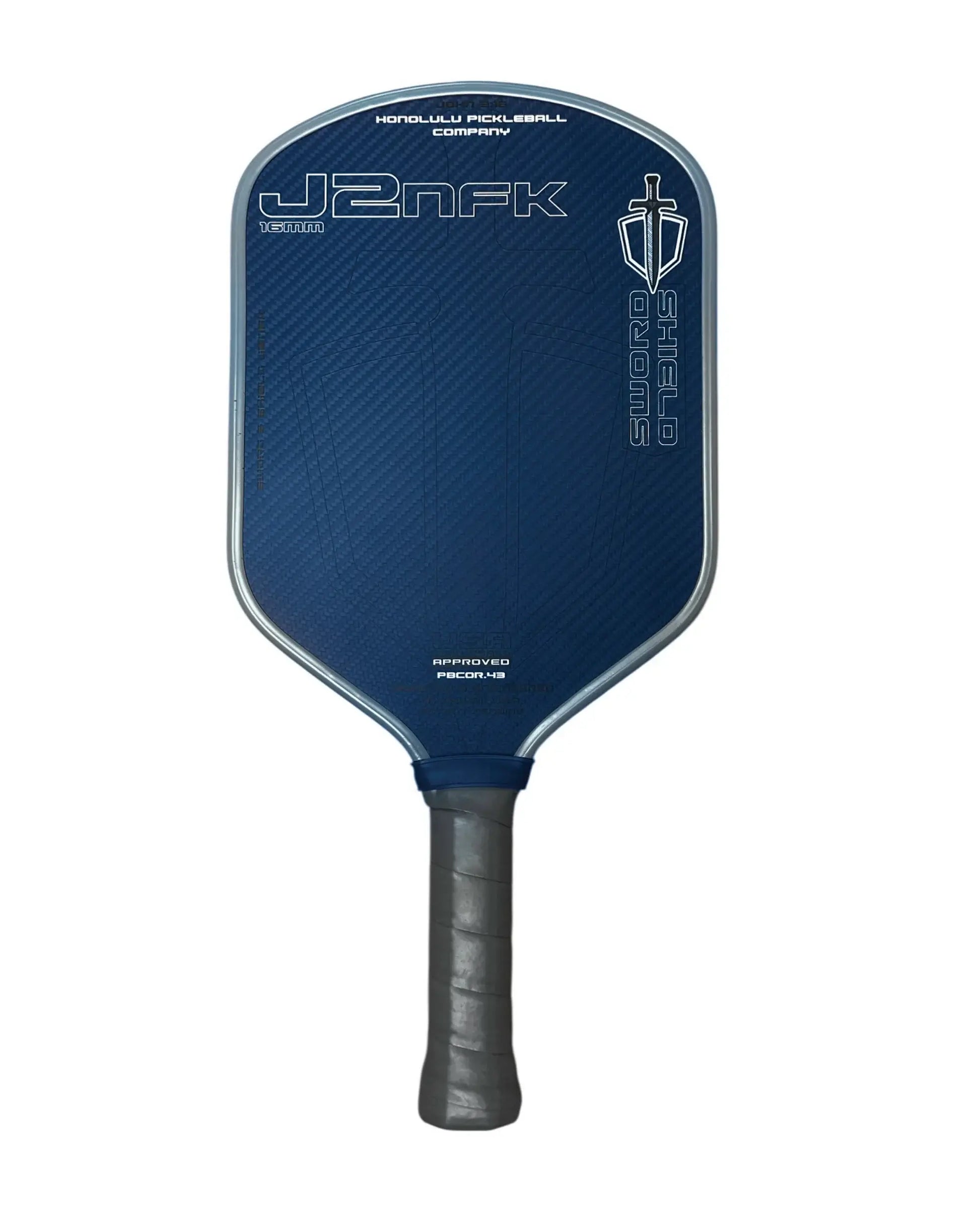 Honolulu Sword & Shield J2NFK paddle in blue color, featuring next-gen foam design for power and control.