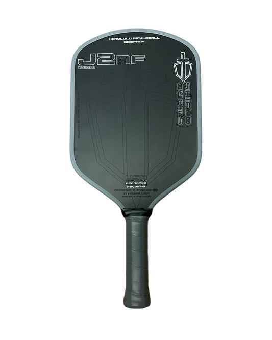 Honolulu Sword & Shield J2NF paddle with multi-density foam, featuring a unique hybrid shape for power and control.