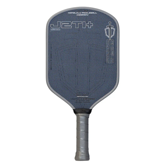 SWORD & SHIELD J2TI+ paddle in blue, featuring hybrid shape for power and precision control, ideal for performance.