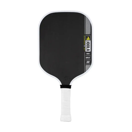 JOOLA Collin Johns Scorpeus Pro IV 16mm pickleball paddle with textured carbon fiber surface.