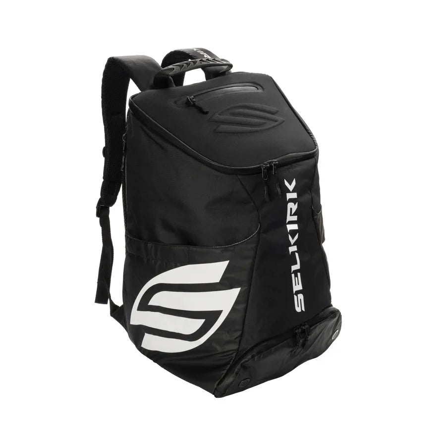 Selkirk Pro Line Team Bag Pickleball Backpack in black, designed for durability and style.