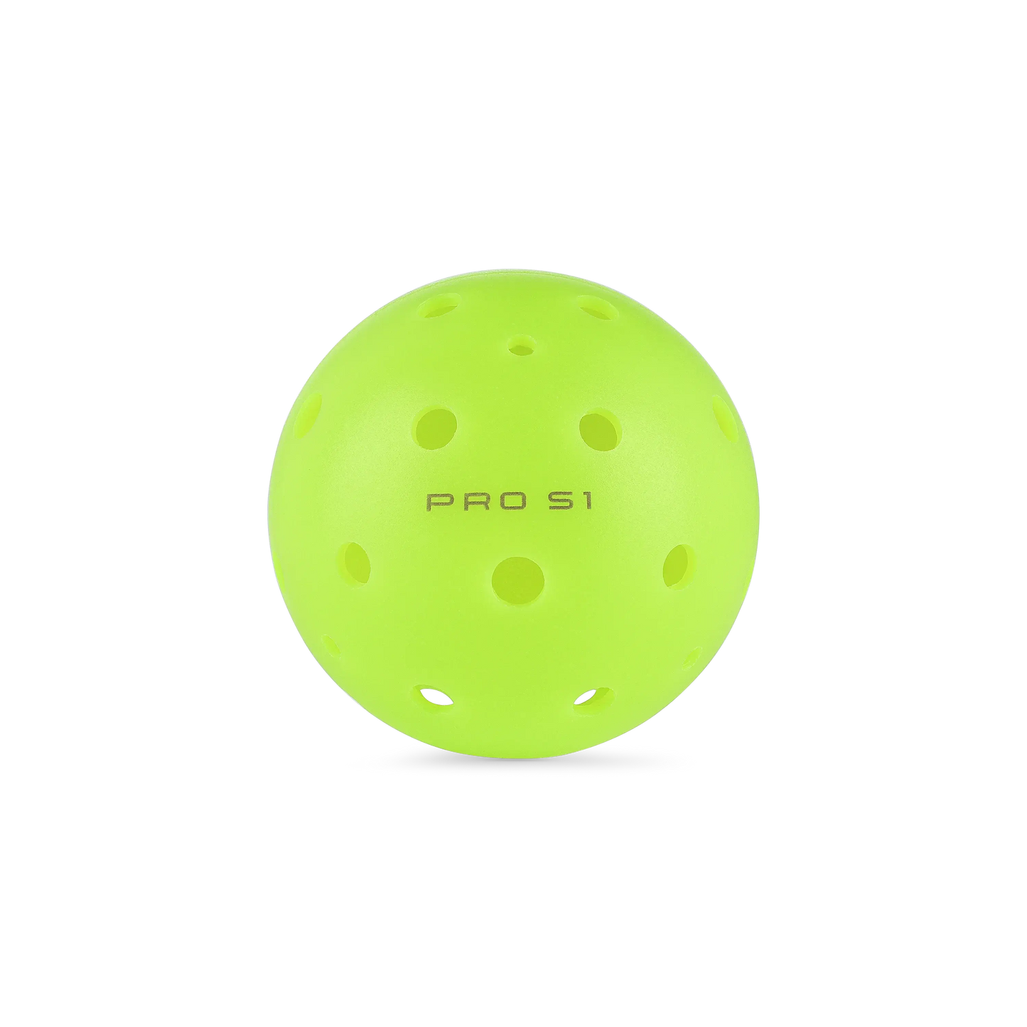 Pro S1 Pickleball ball in bright yellow-green with perforations, featuring durable design and USAPA approval.
