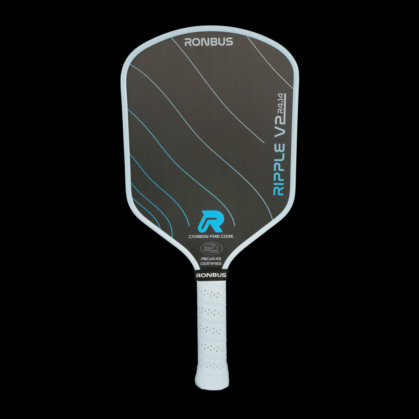 Ronbus Ripple V2 R4.14 paddle featuring FIRE core, carbon fiber lattice, and EVA foam for optimal performance.