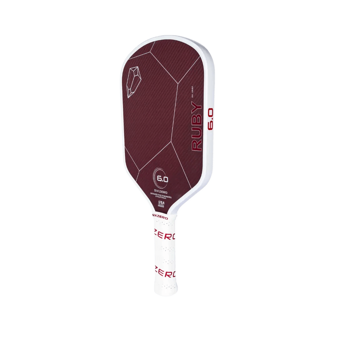 Six Zero Ruby pickleball paddle featuring innovative technology for exceptional control and spin