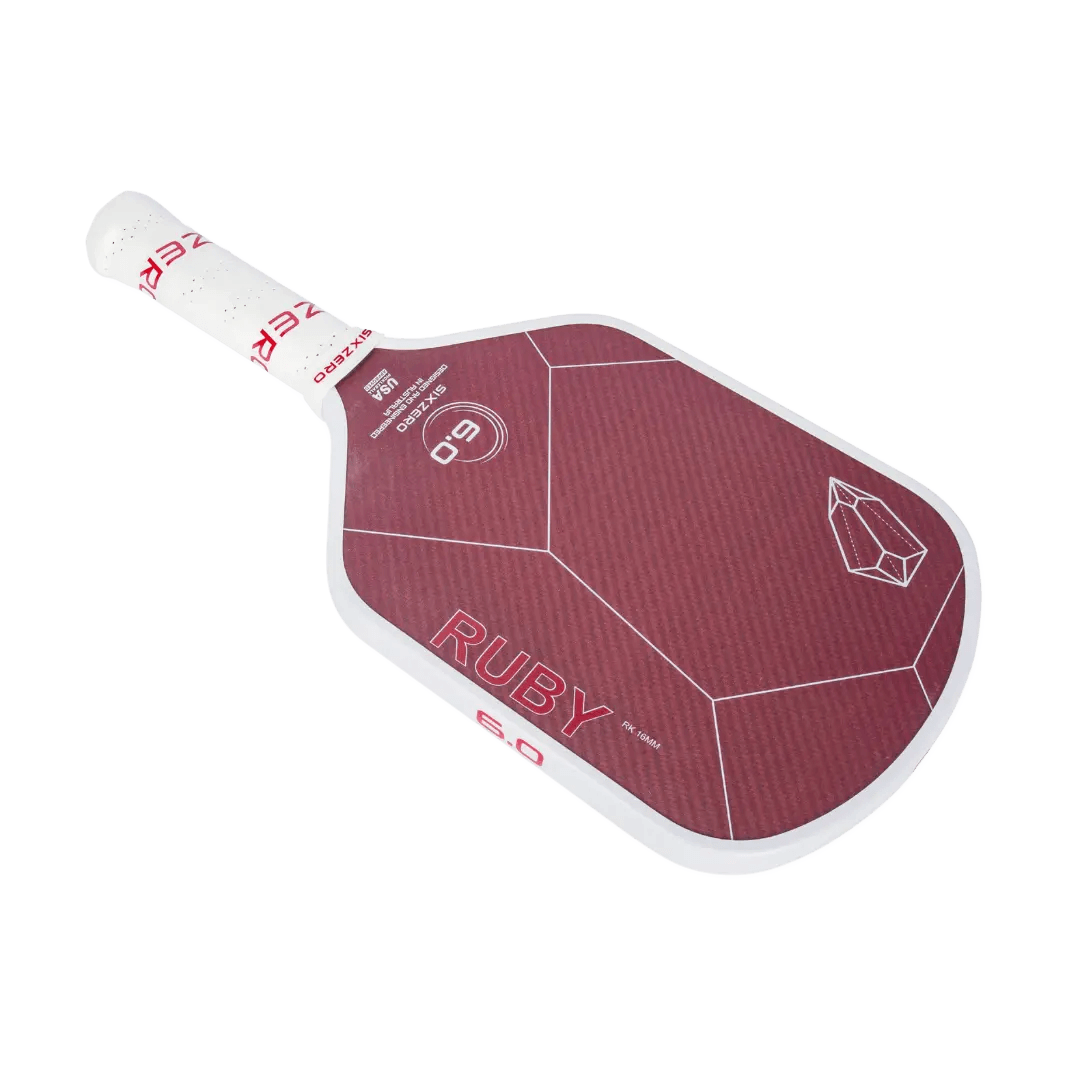 Six Zero Ruby Pickleball Paddle featuring innovative technology for exceptional control and unbeatable spin