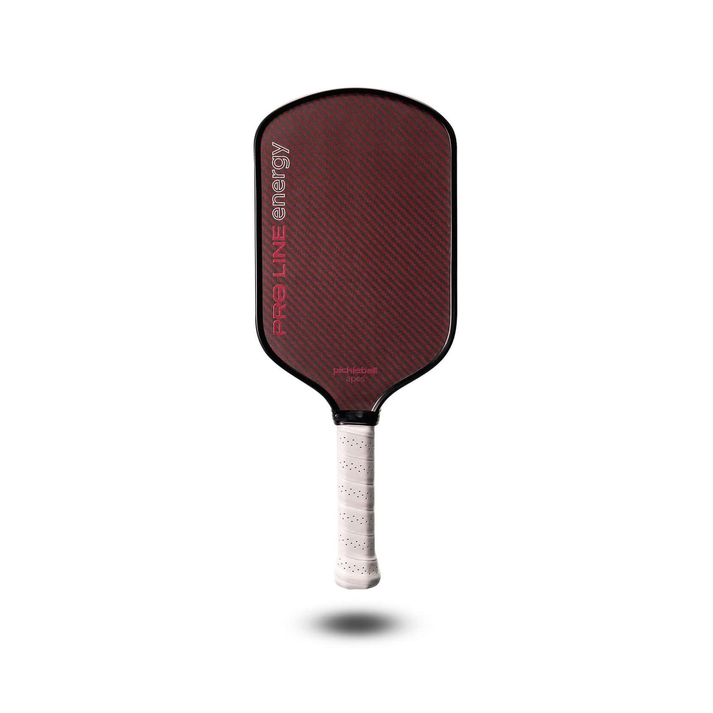 PickleballApes Pro Line Energy paddle with Dynamic Aramid Fiber Surface, elongated 6 1/4 inch handle for double-handed backhand, and enhanced grip.