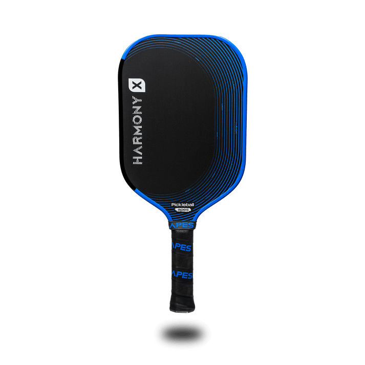 Pickleball Apes Harmony X paddle with honeycomb core and carbon fiber surface for enhanced performance and control.