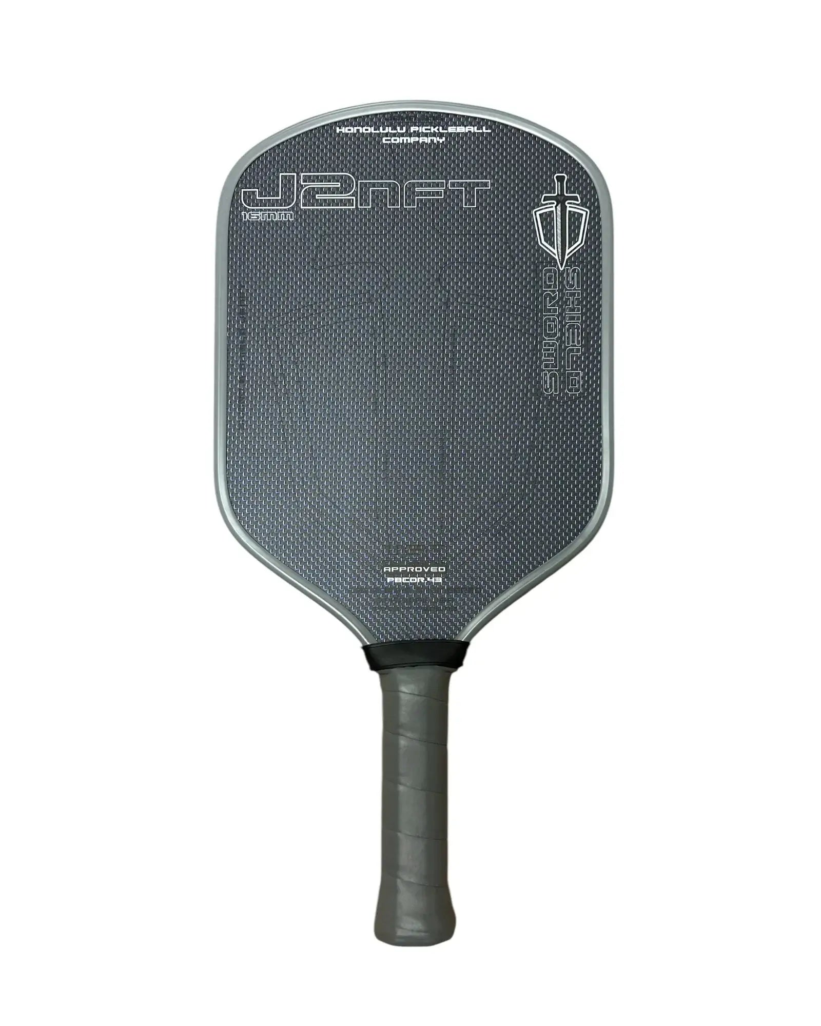 Honolulu Sword & Shield J2NFT power paddle for preorder, featuring a hybrid design and grip handle.