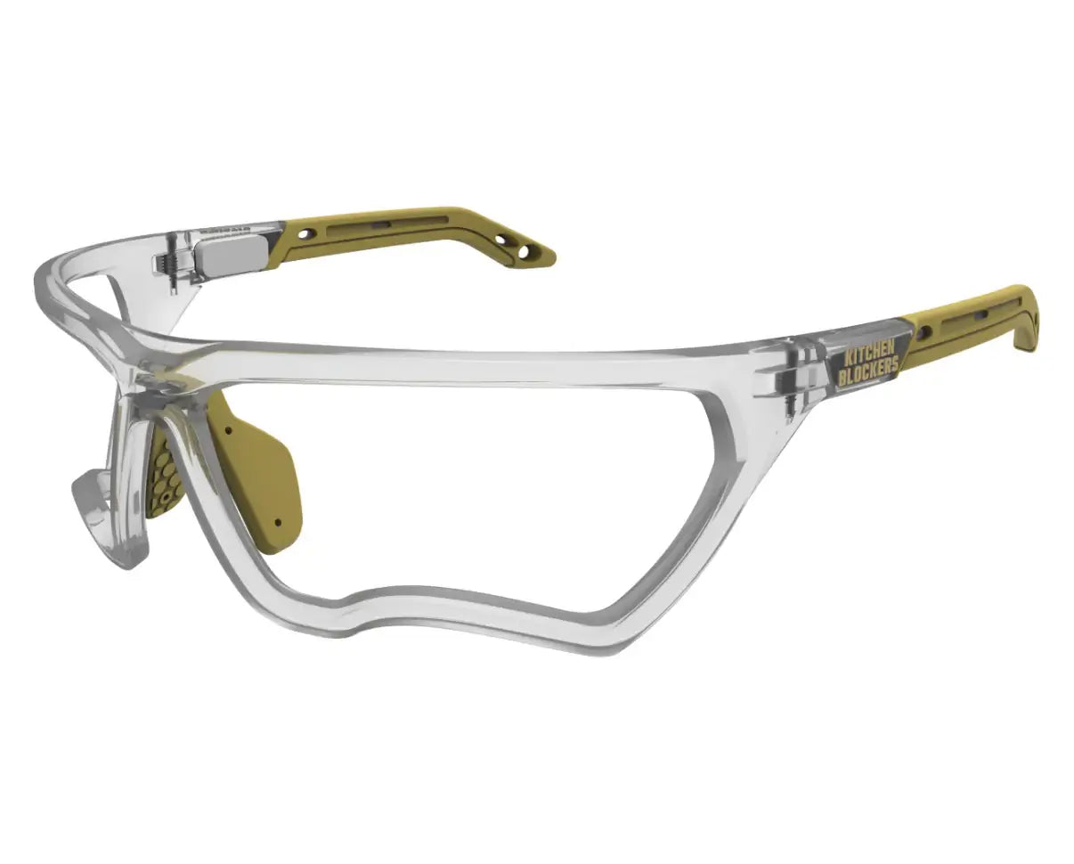 Kitchen Blockers™ protective eyewear for Pickleball, scratch-free, fog-free, and sweat-free design.