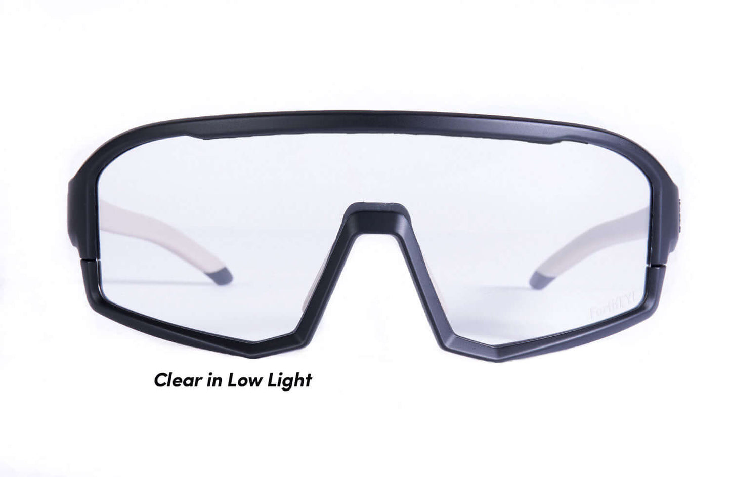 CRBN Pivot Pickleball Glasses with Black Frames and Photochromic Lens in Clear State