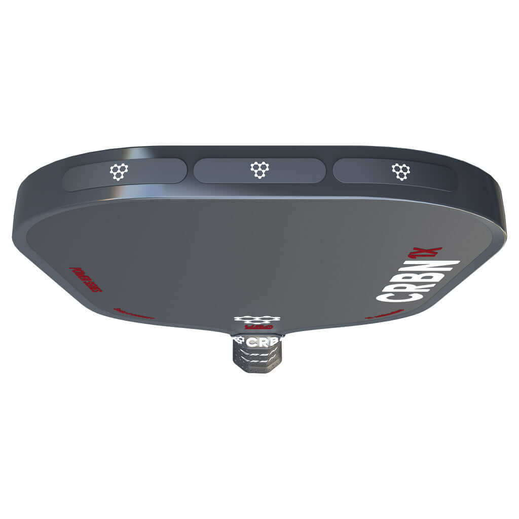 CRBN Pickleball paddle with lead tape strips for balance and power enhancement.