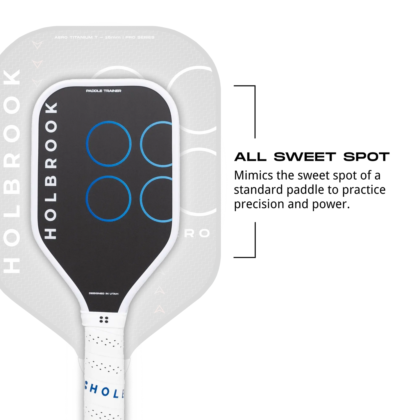Holbrook Paddle Trainer image showcasing a premium carbon fiber paddle for enhanced performance and shot precision.