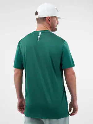 Men's Essentials Sport-Wik short sleeve performance tee in green, lightweight with aerated back for comfort during pickleball.