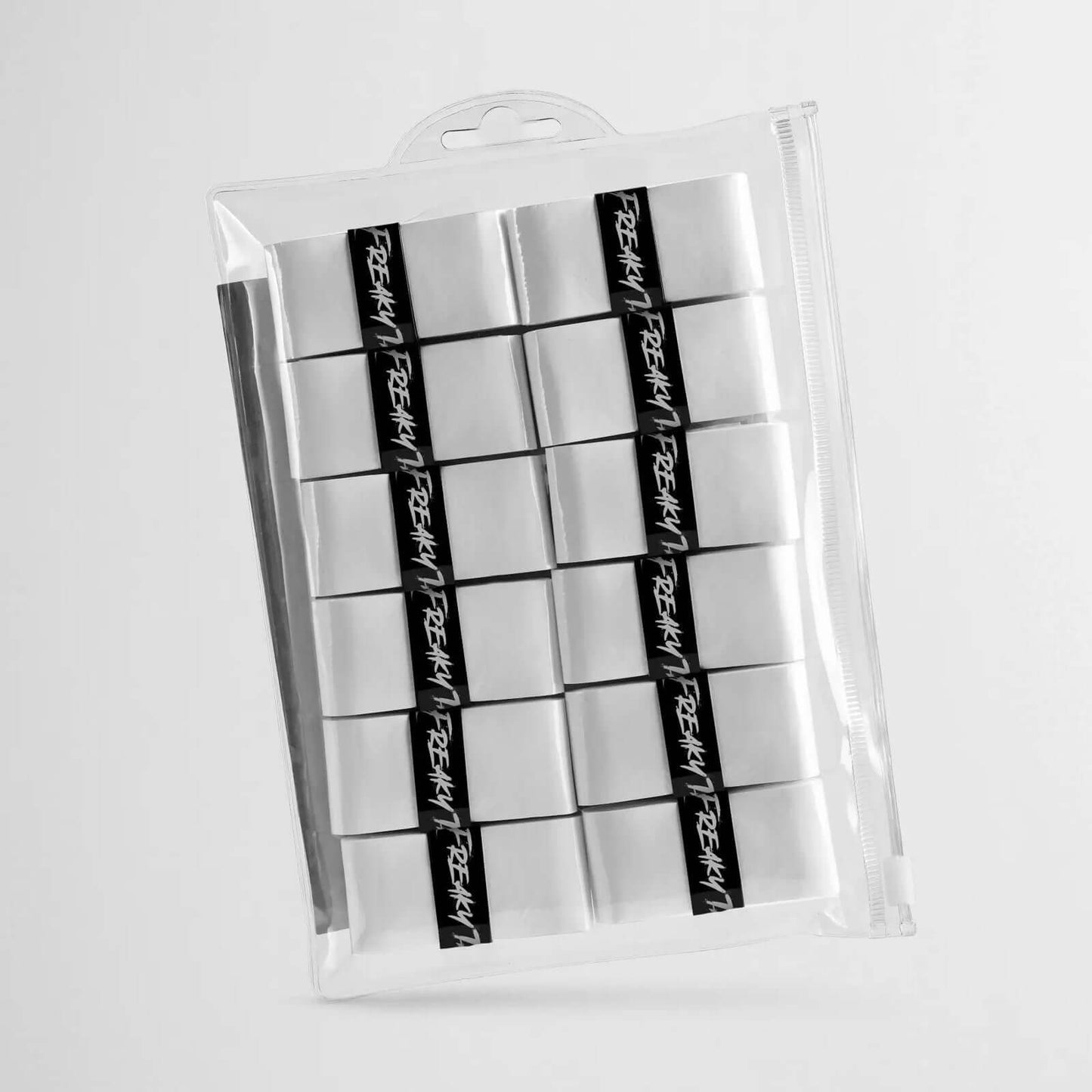 Udrippin FREAKY TACK Grips packaged in a clear zip bag, showcasing their unique, tacky design for optimal grip.