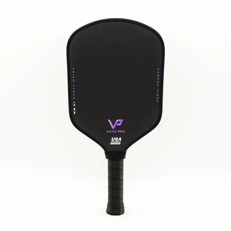 VATIC PRO PRISM FLASH 16mm carbon fiber pickleball paddle with standard handle and sleek design.
