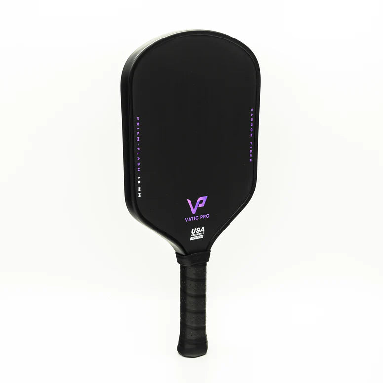 VATIC PRO PRISM FLASH 16mm carbon fiber pickleball paddle with standard handle for enhanced performance.
