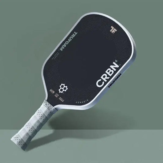 Six Zero Coral 16mm Hybrid and CRBN4 TruFoam Genesis foam-core pickleball paddles compared side by side