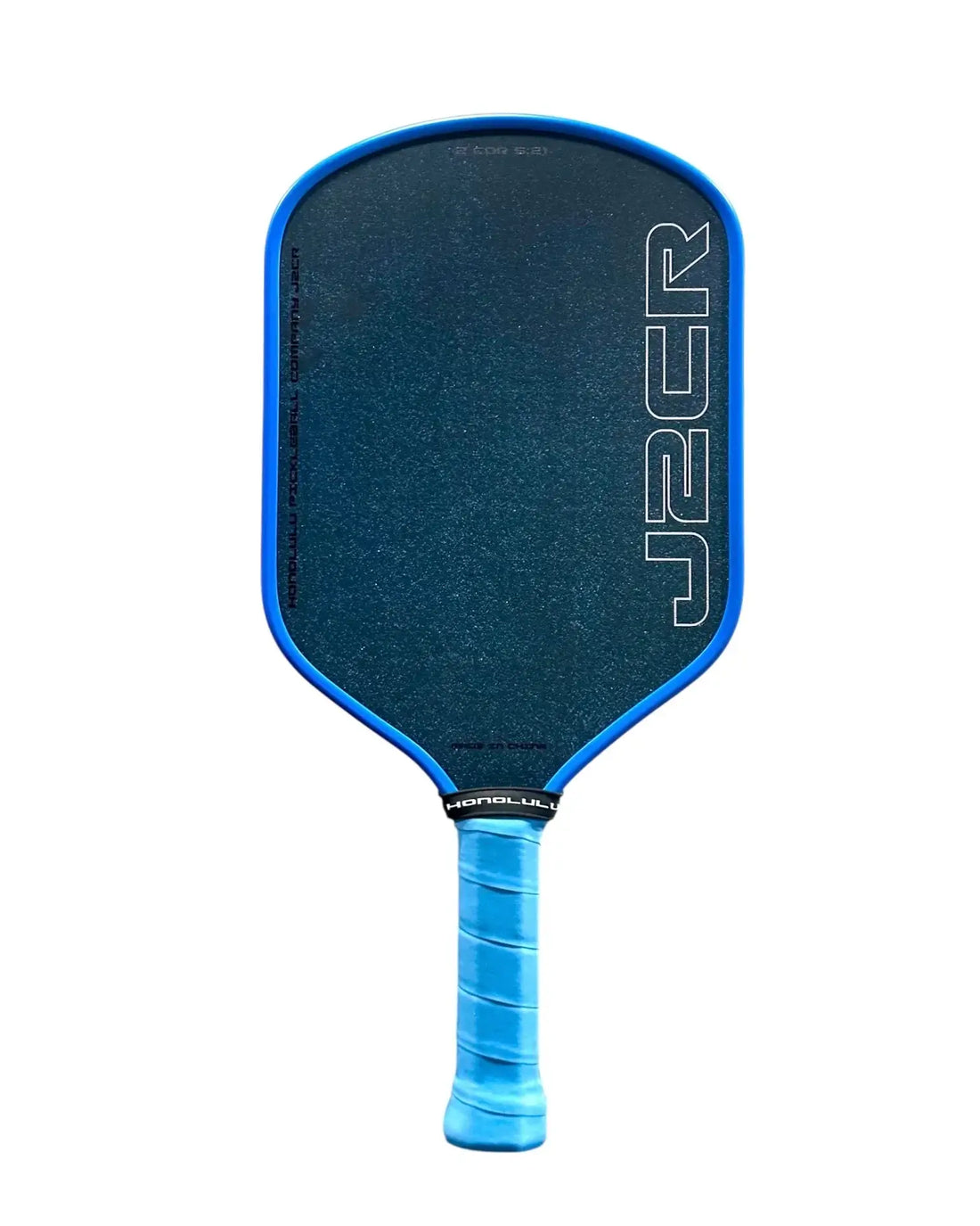 Honolulu J2CR Crystal Blue Endurance Surface pickleball paddle with iridescent textured face