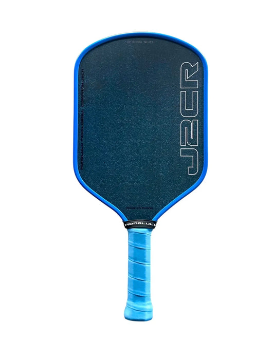 Honolulu J2CR Crystal Blue Endurance Surface pickleball paddle with iridescent textured face