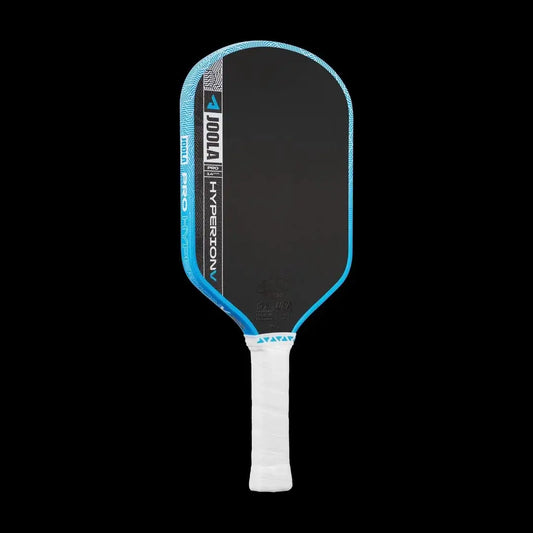 Three pickleball paddles in different shapes - elongated, hybrid, and widebody - shown side by side for comparison.