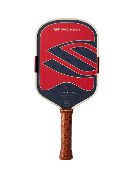 Selkirk OMNI 1776 Limited Edition pickleball paddle in red, white and blue capsule colourway