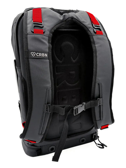 Detail of CRBN Pro Team Backpack 2.0 showcasing durable material and ergonomic design for players.