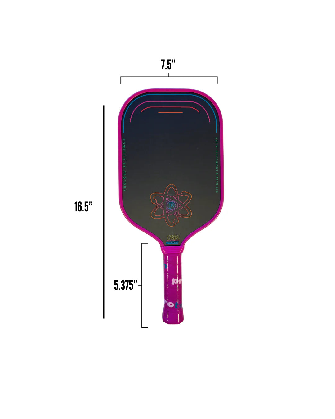 Proton Series Three Raw Carbon paddle dimensions: 16.5" x 7.5" x 5.375", pre-order for limited stock, high performance.