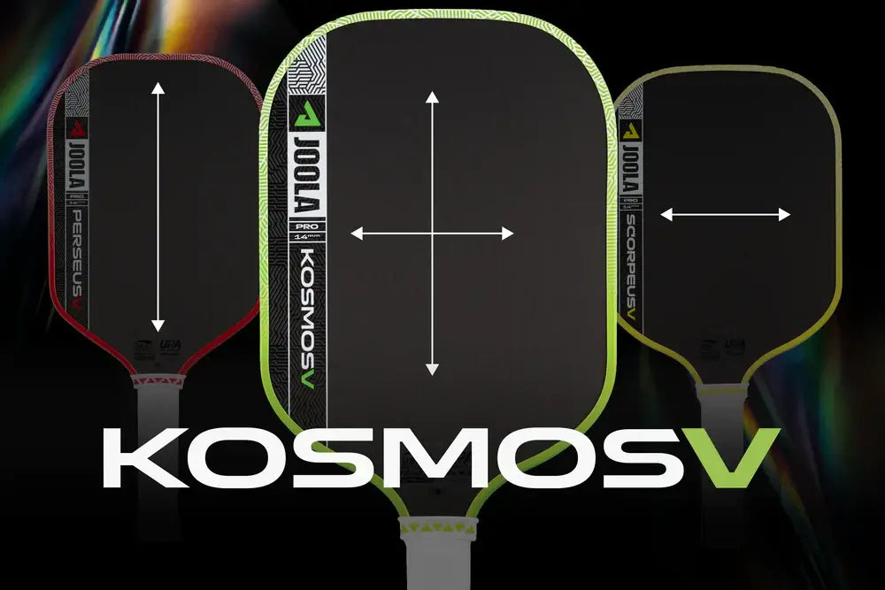 Joola Kosmos Pro V Surge Green (Global) paddles showcasing different sizes and shapes for enhanced gameplay.