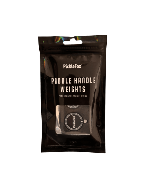 Picklefox Handle Weights packaging featuring performance weight coins for enhanced paddle balance.