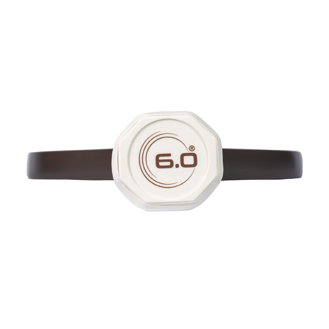 Six Zero Quartz Pickleball Paddle handle with 6.0 logo, featuring quality design for enhanced performance and affordability.