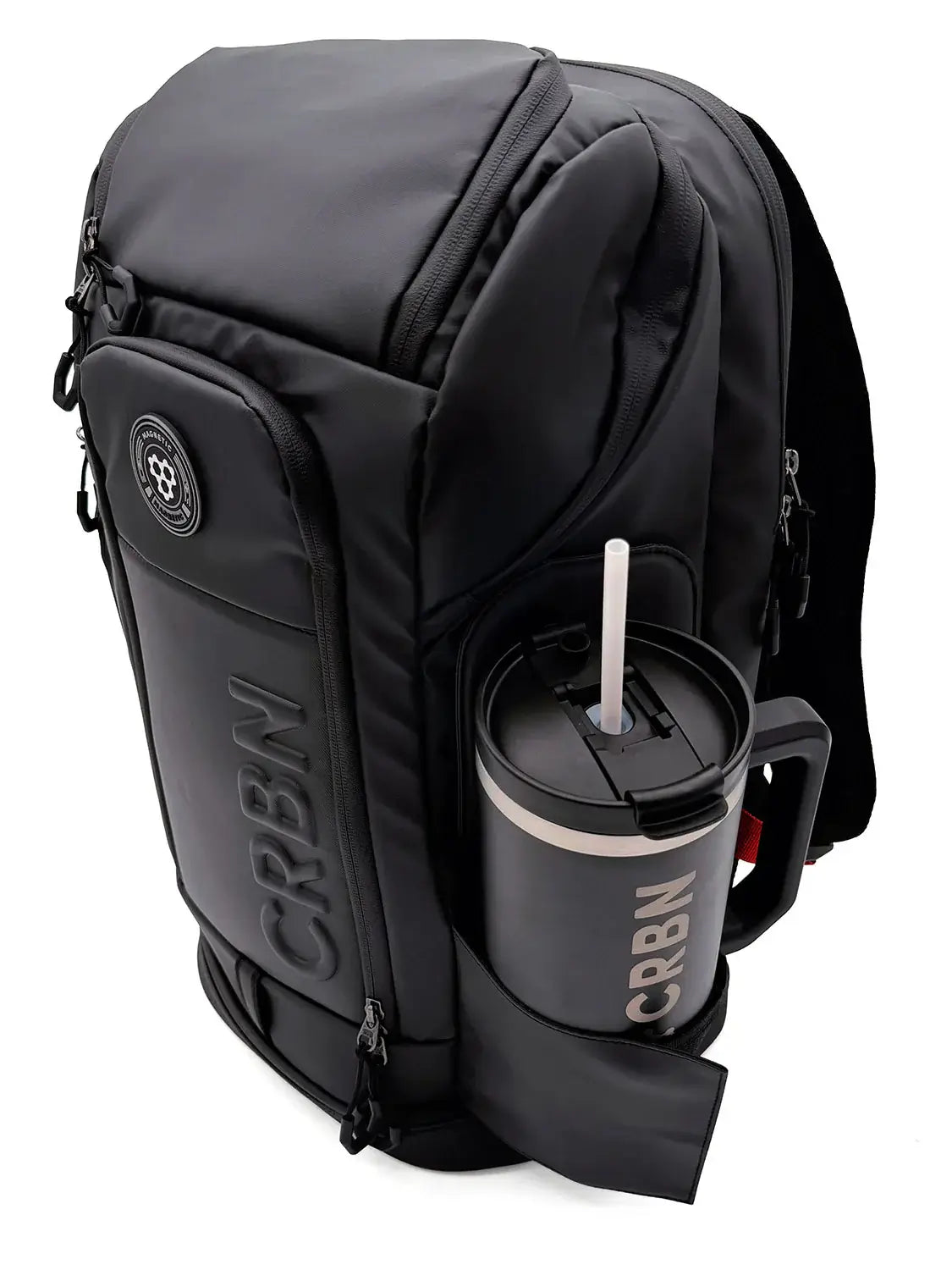CRBN Pro Team Backpack 2.0 featuring a sleek design and cup holder, ideal for serious players on and off the court.
