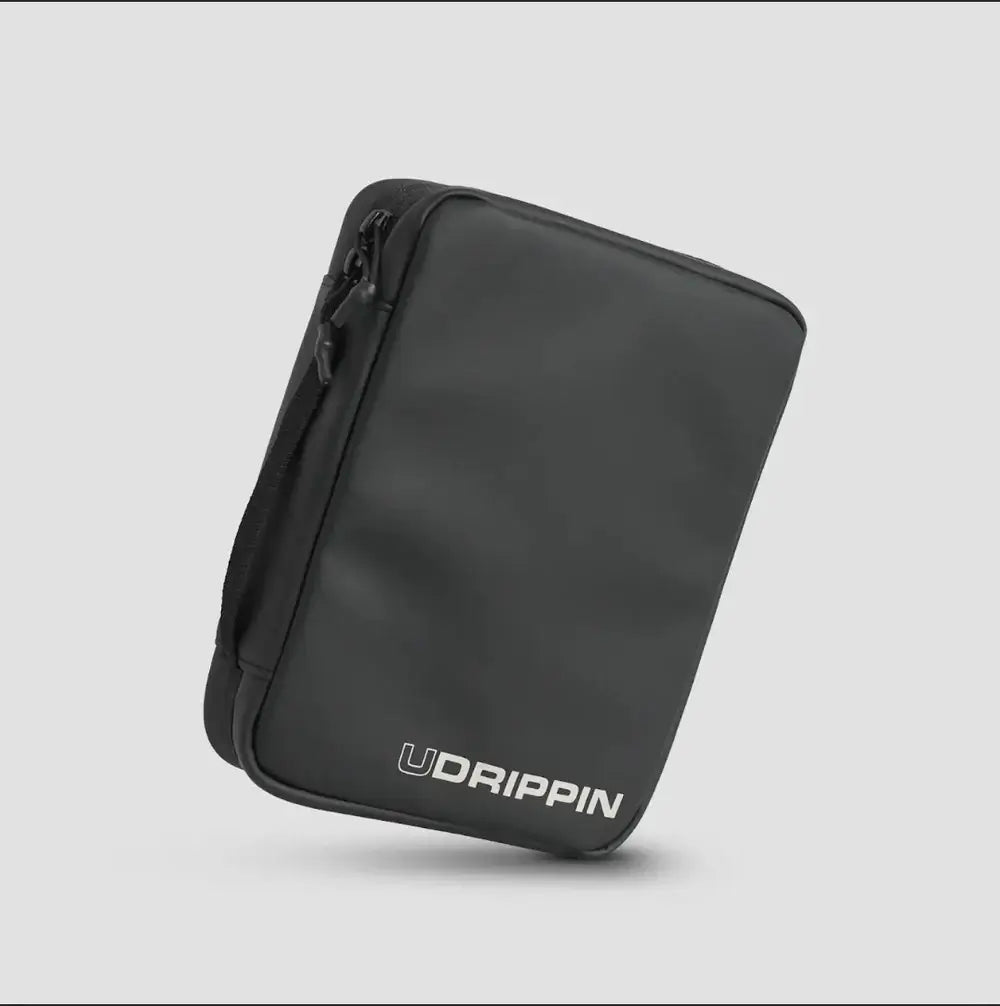 UDRIPPIN Grip Case in black color, showcasing premium design and water-resistant zipper.