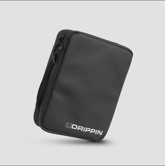 UDRIPPIN Grip Case in black color, showcasing premium design and water-resistant zipper.