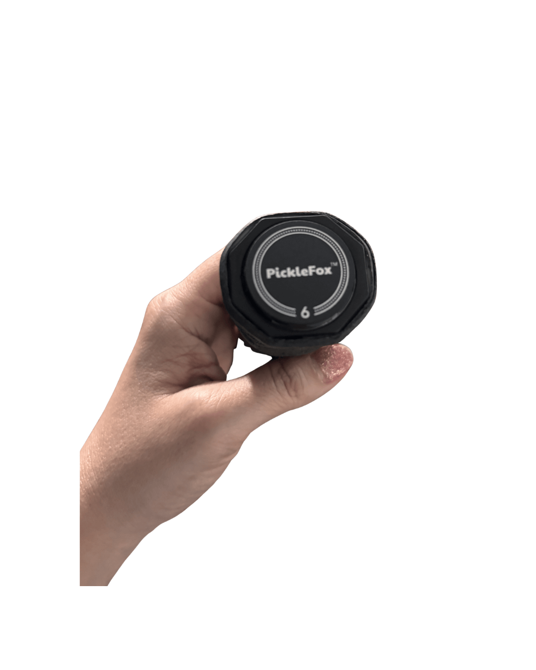 Picklefox Handle Weights 6g shown in hand for balanced paddle performance.