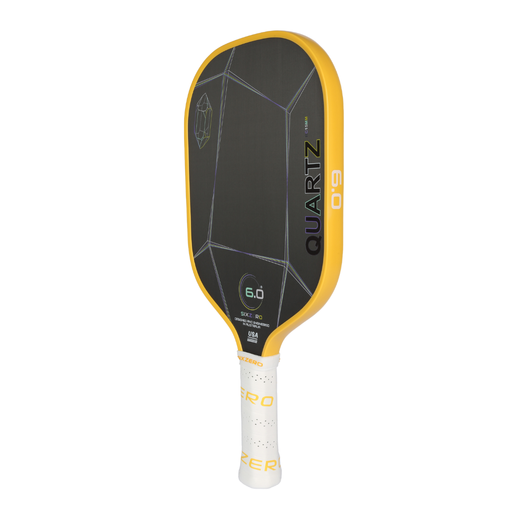 Six Zero Quartz Pickleball Paddle with large sweet spot for enhanced control and power, affordable performance paddle.