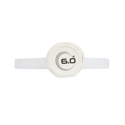 Six Zero Quartz Pickleball Paddle wristband in white with branded logo