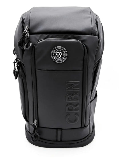 CRBN Pro Team Backpack 2.0, a sleek black backpack designed for pickleball players.